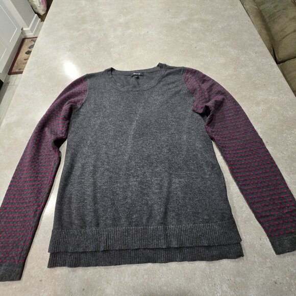 RW & Co. Women's Knit Long Sleeves Top w/Dots - Charcoal Grey/Red - Sze Medium - Picture 4 of 12